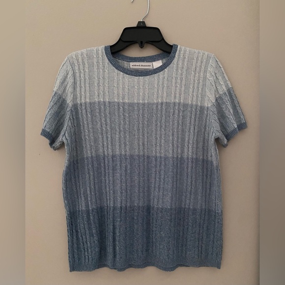 Alfred Dunner Blue Knit Crewneck Sweater size PM - Picture 1 of 8